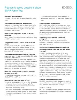 Frequently asked questions about SNAP Parvo Test .